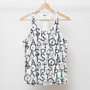 Adidas by Stella McCartney White and Black Graphic Tank Top